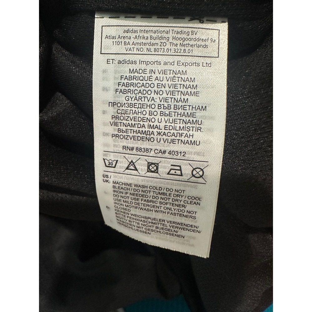 Adidas Vetement Officiel Jacket Black Mens LargeFull Zip Bomber DP2681 - Picture 4 of 6